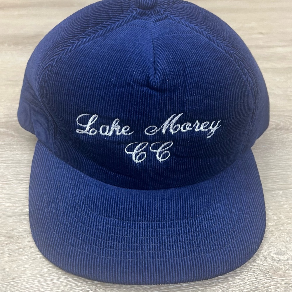 Vintage SnapBack Hat Corduroy 70s 80s Lake Morey Made in Korea